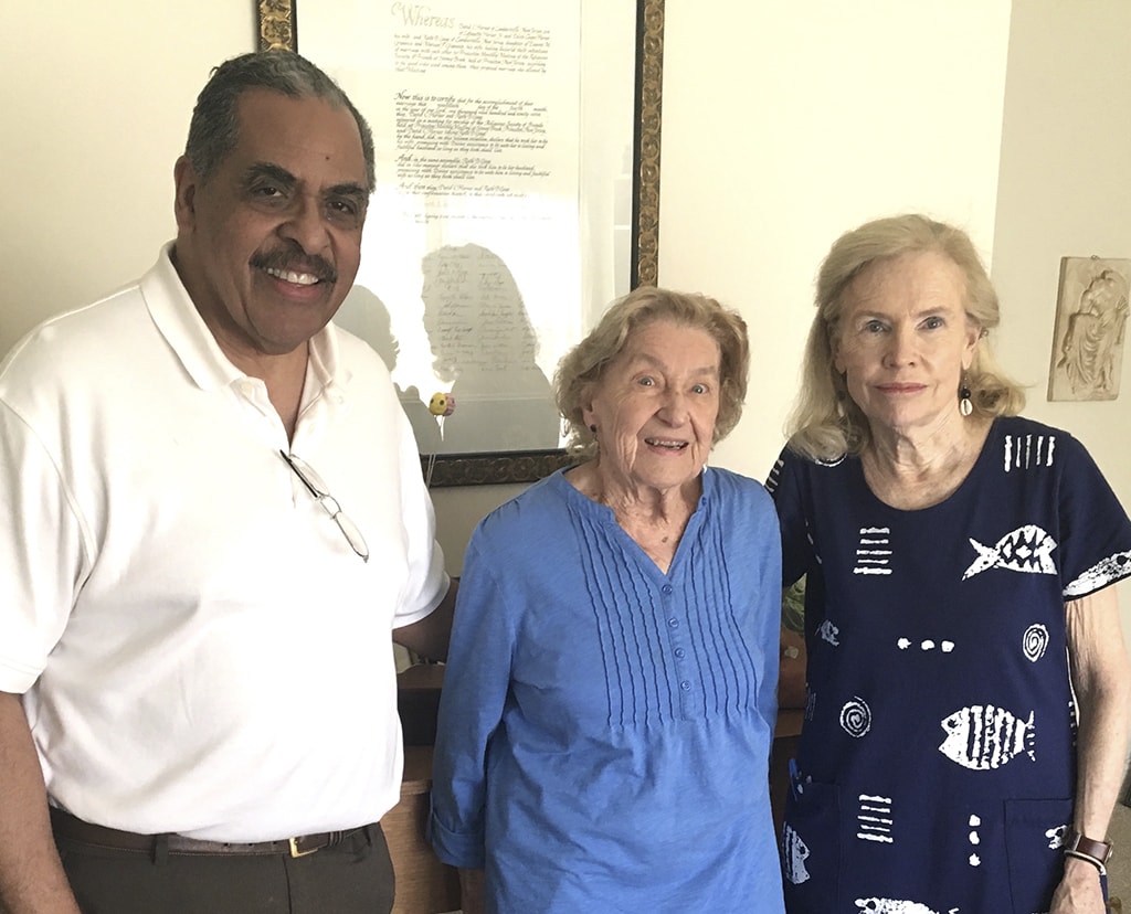 Dick Nurse, Ruth Gage, and Janet Gardner in 2017
